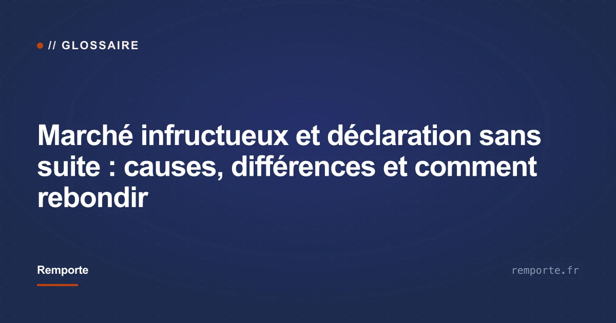 Couverture article marché infructueux et déclaration sans suite