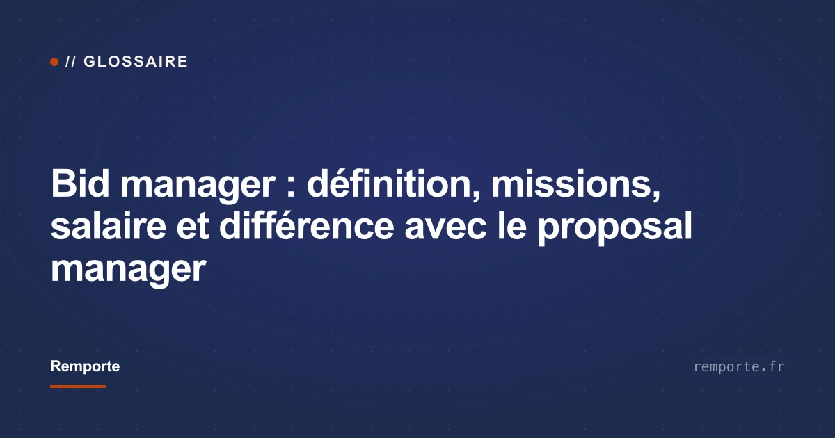 Couverture article métier de bid manager