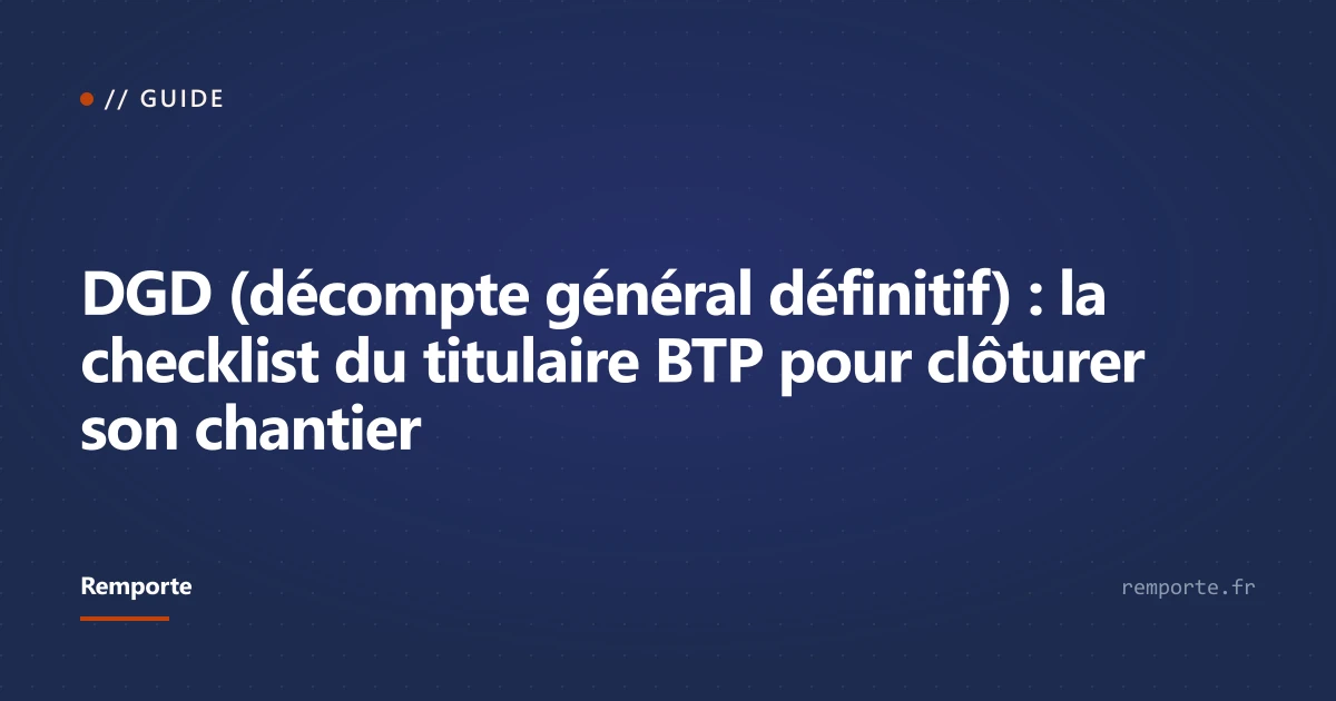 Couverture article DGD décompte général définitif