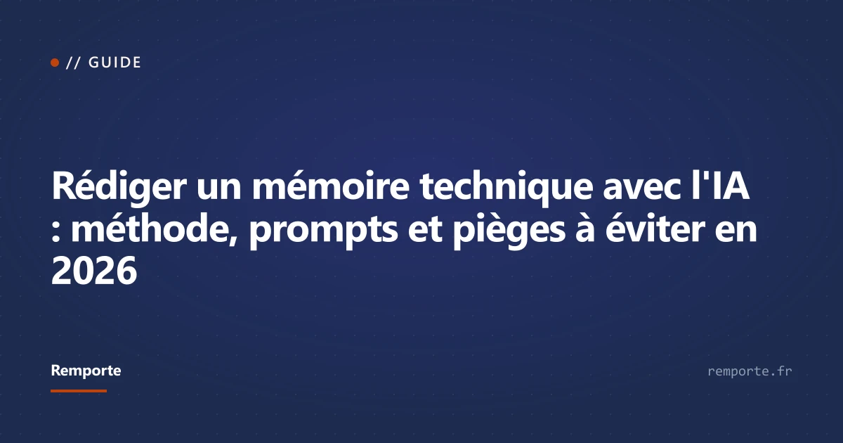 Méthode pour rédiger un mémoire technique d'appel d'offres avec l'intelligence artificielle